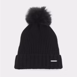 Pom-Pom Beanie, Black