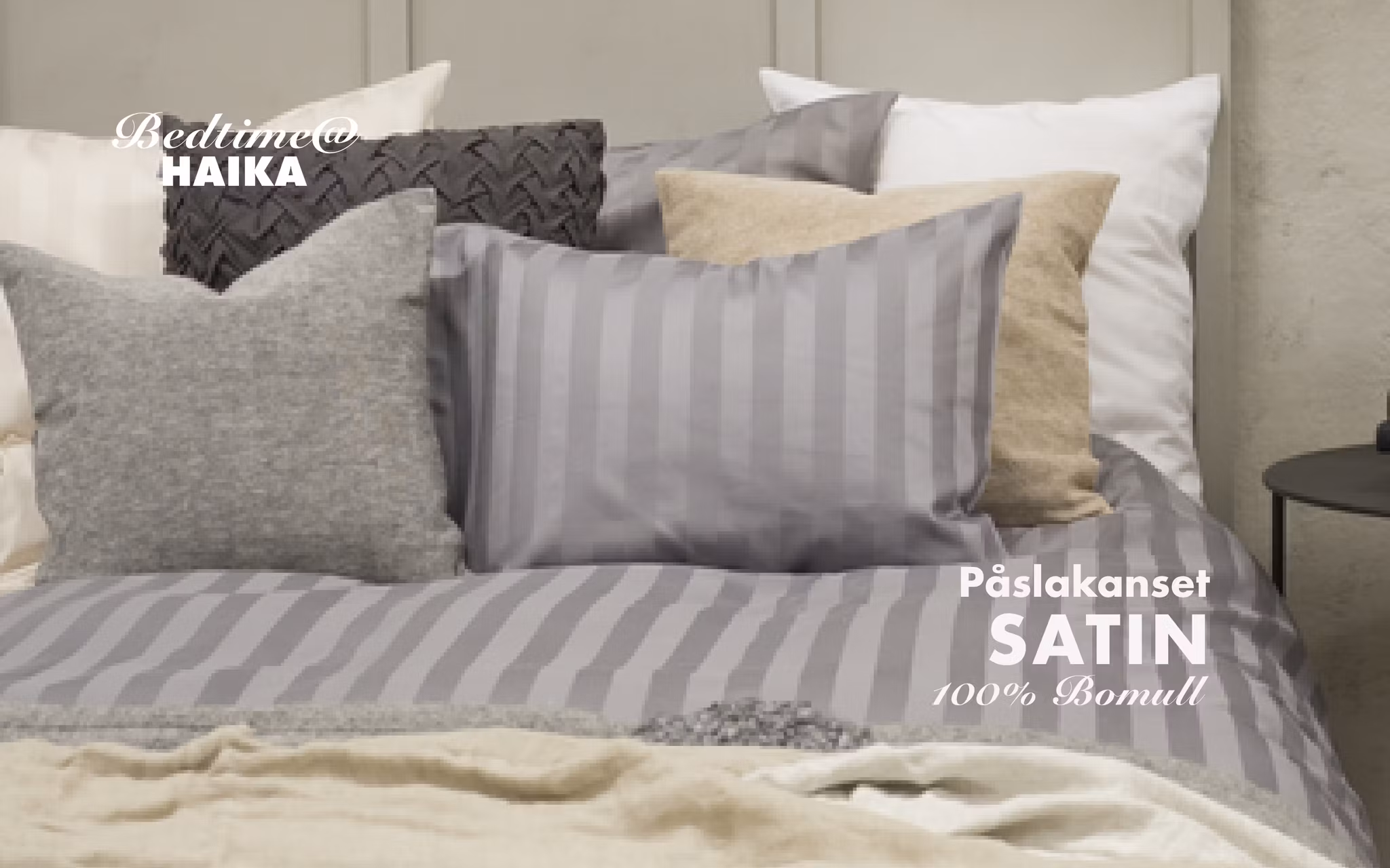 Påslakanset i Satin Ljusgrå
