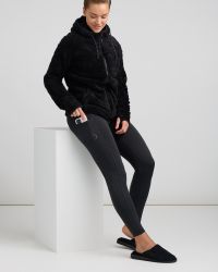 Träningstights Dam, Högmidja med Ficka - Svart