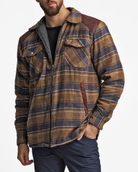 Overshirt Wood Fodrad Flanell Herr, Brun/Blå