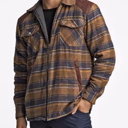 Overshirt Fodrad Flanell - Herr Brun/Blå