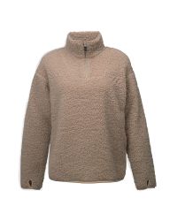 Pile Zip-Tröja Dam, Beige