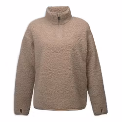 Teddy Pile Zip-Tröja Dam - Beige