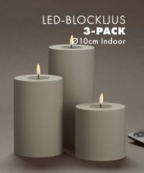 Inomhus Deluxe LED-Blockljus Paket Ø10 Set av 3