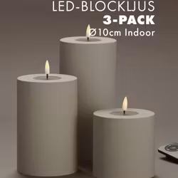 Inomhus Deluxe LED-Blockljus Paket Ø10 Set av 3