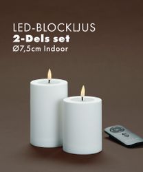 Inomhus Deluxe LED-Blockljus Paket Ø7,5 VITA Set av 2