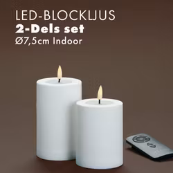 Inomhus Deluxe LED-Blockljus Paket Ø7,5 VITA Set av 2