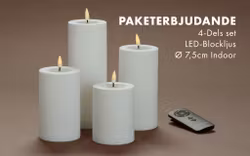 Inomhus Deluxe LED-Blockljus Paket Ø7,5 VITA Set av 4