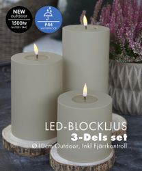 Utomhus LED-Blockljuspaket Ø10cm - Set av 3st