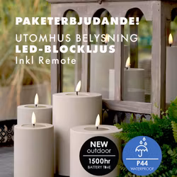 Utomhus LED-Ljuspaket - Sand inklusive Fjärrkontroll Set av 7