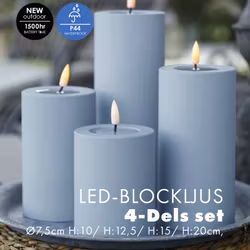 Utomhus LED-Ljuspaket Ø 7,5cm - Ljusblå