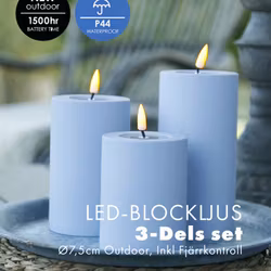 Utomhus LED-Ljuspaket Ø 7,5cm - Ljusblå