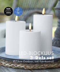 Utomhus LED-Ljuspaket Ø 7,5cm - Vita