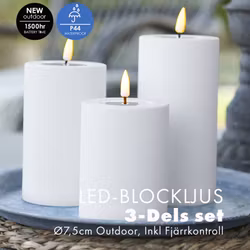 Utomhus LED-Ljuspaket Ø 7,5cm - Vita