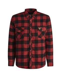 Overshirt Denver Fodrad Herr, Röd/Svart
