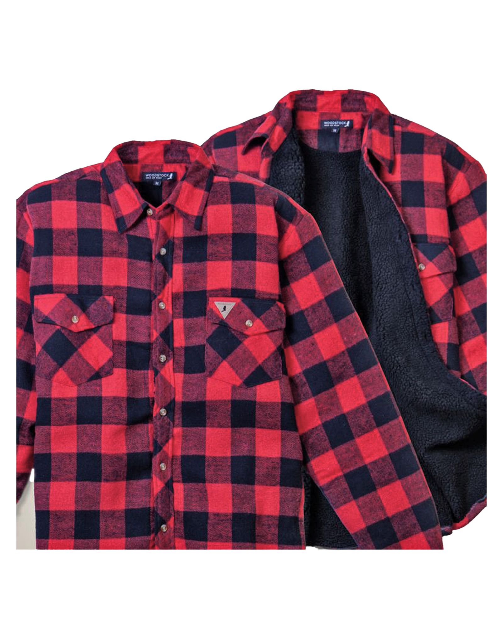 Overshirt Denver Fodrad Herr, Röd/Svart