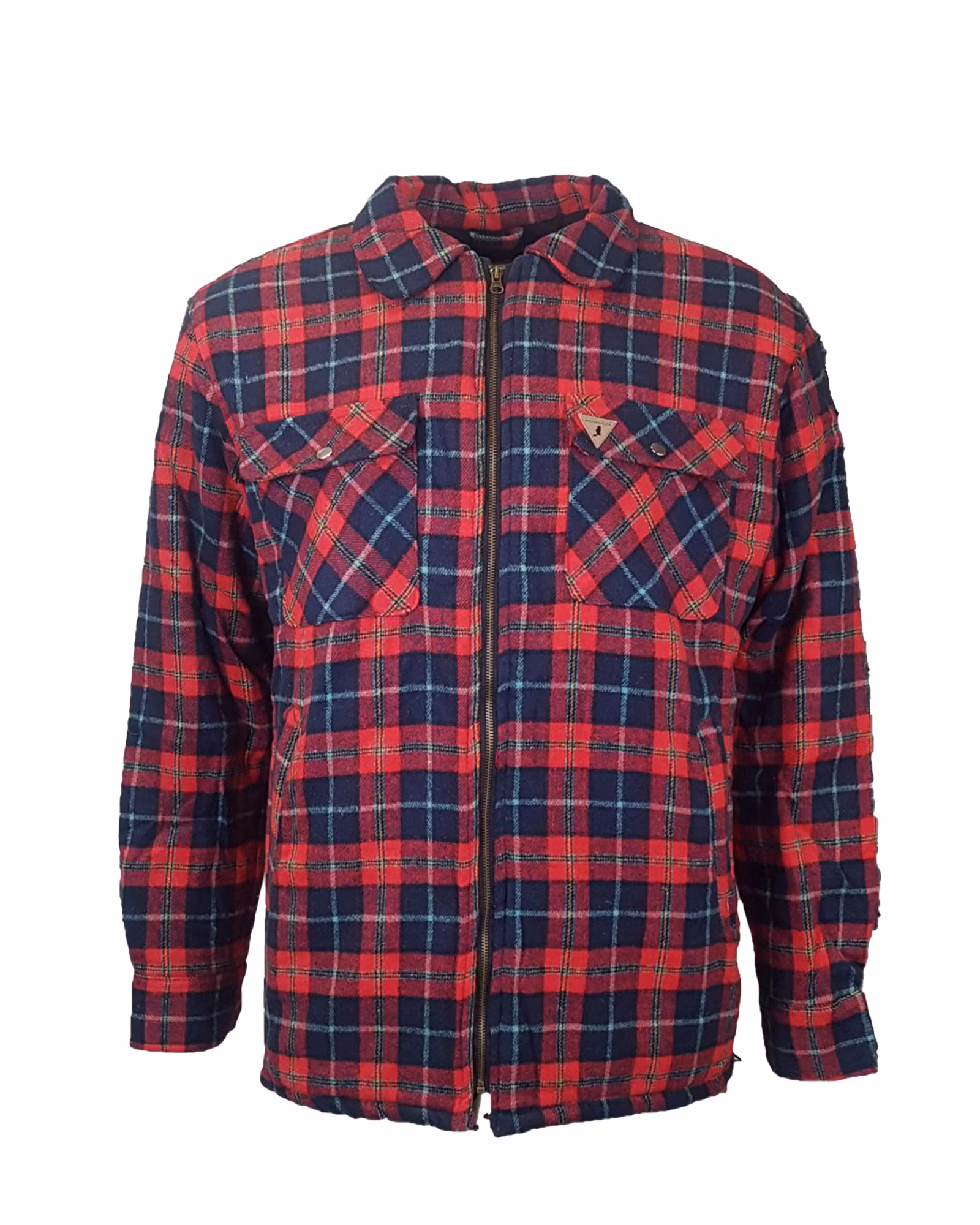 Overshirt Montana Fodrad Flanell Herr, Röd/Blå