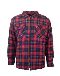 Overshirt Montana Fodrad Flanell Herr, Röd/Blå