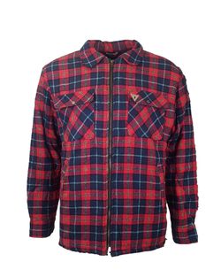 Overshirt Montana Fodrad Flanell Herr, Röd/Blå