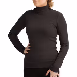 Långärmad Polotop i Viskosmix Dam, Svart
