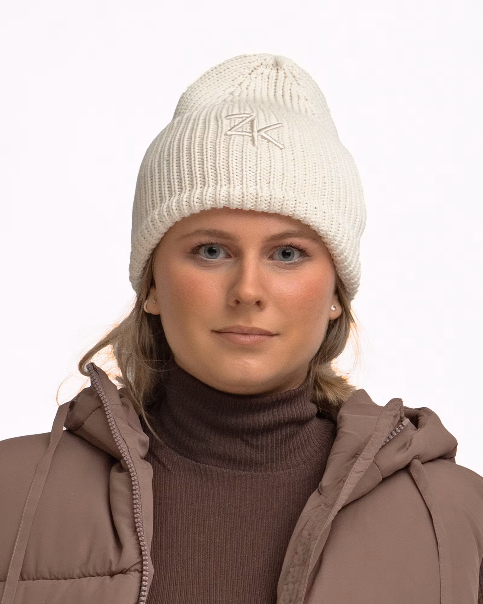 Ribbad Bomullsmössa Dam – Oversized Fit, Cocosvit