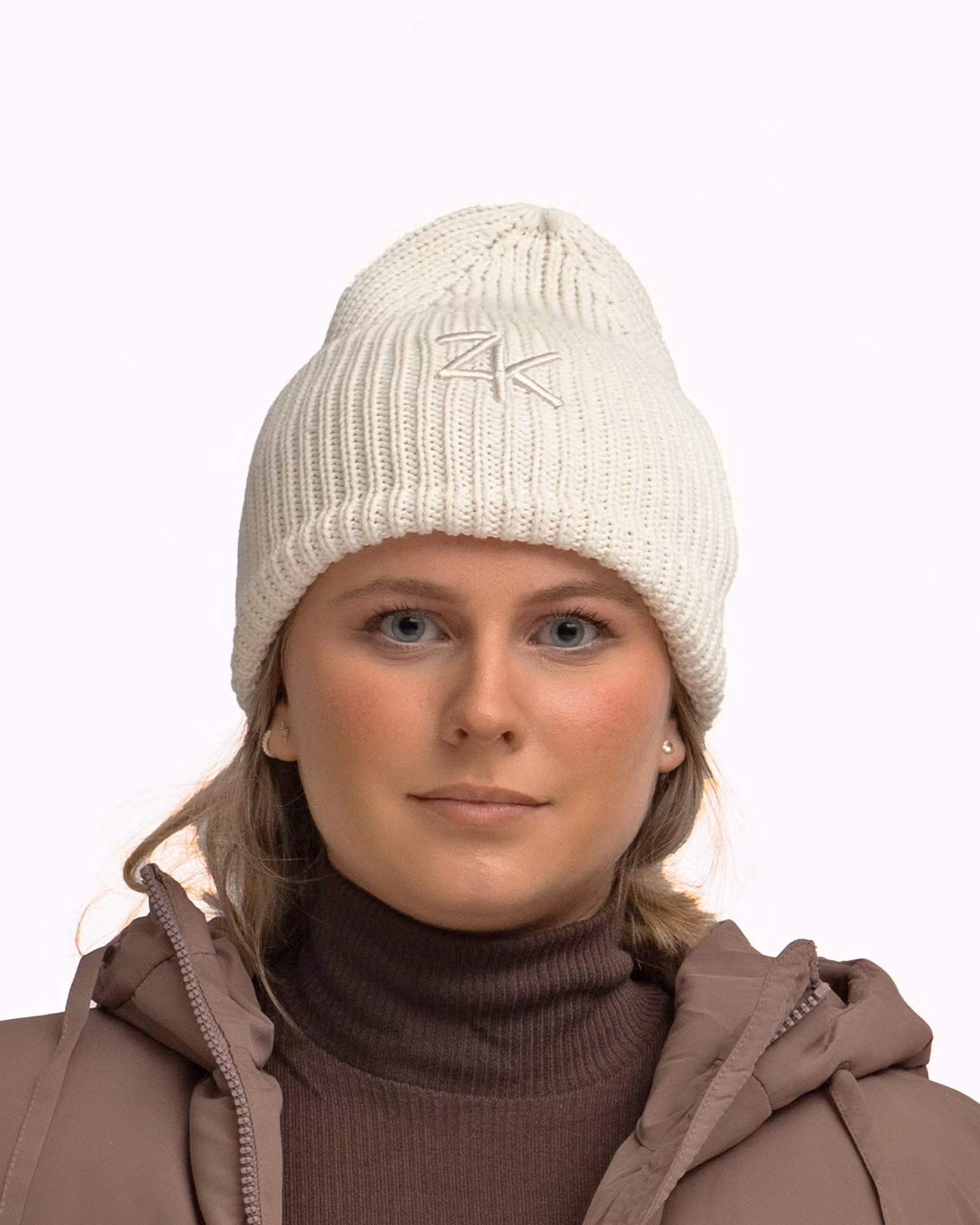 Ribbad Bomullsmössa Dam – Oversized Fit, Cocosvit