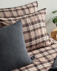 Flanell Påslakanset Fjällnäs i Eco-Bomull - Brunrutigt