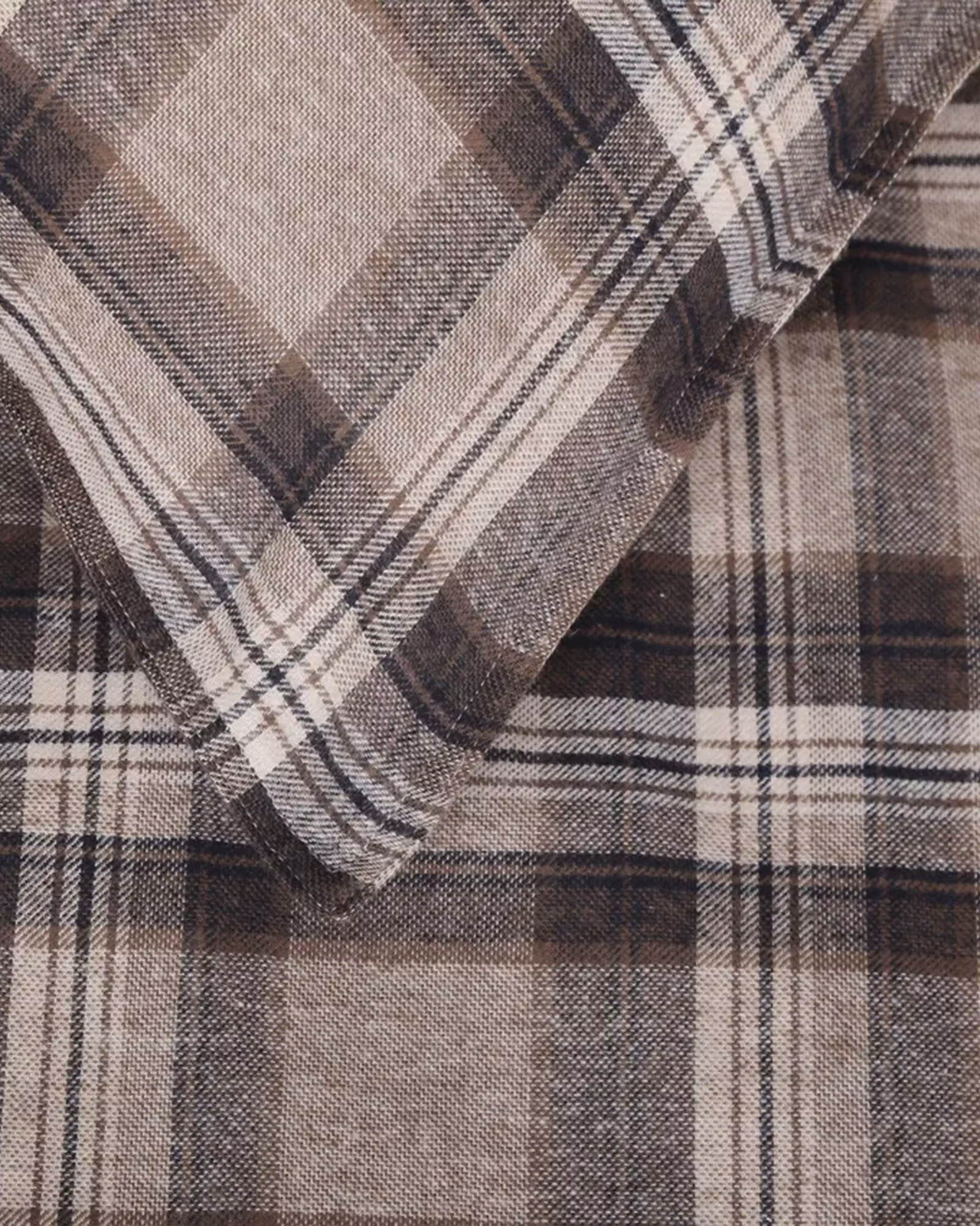 Flanell Påslakanset Fjällnäs i Eco-Bomull - Brunrutigt