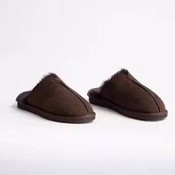 STAVANGER Fårskinnstofflor Herr, Chocolate
