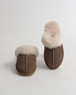 SANDEFJORD Fårskinnstofflor, Brown