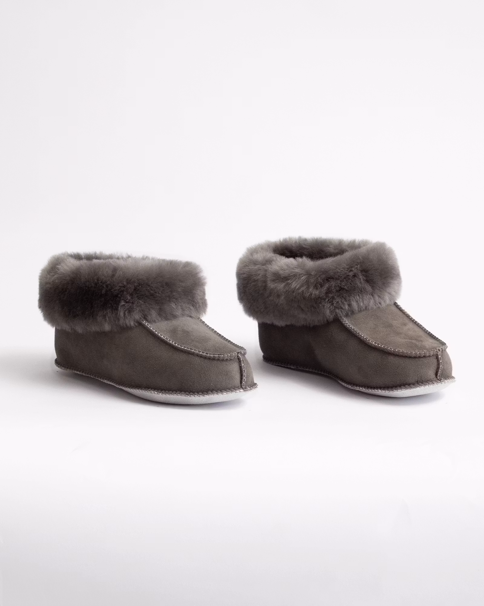 NARVIK Mjuka Ankelhöga Fårskinnstofflor, Grey