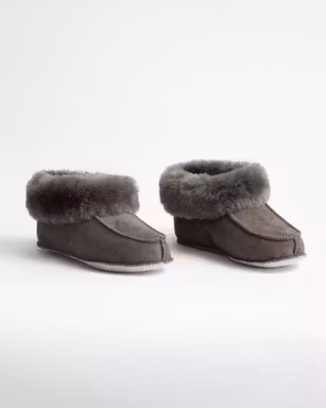 NARVIK Mjuka Ankelhöga Fårskinnstofflor, Grey
