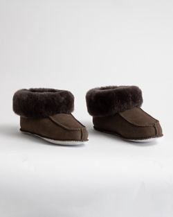 NARVIK Mjuka Ankelhöga Fårskinnstofflor, Chocolate