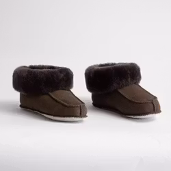 NARVIK Fårskinnstofflor Ankelhög, Chocolate
