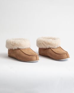 NARVIK Mjuka Ankelhöga Fårskinnstofflor, Beige
