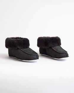 NARVIK Mjuka Ankelhöga Fårskinnstofflor, Black
