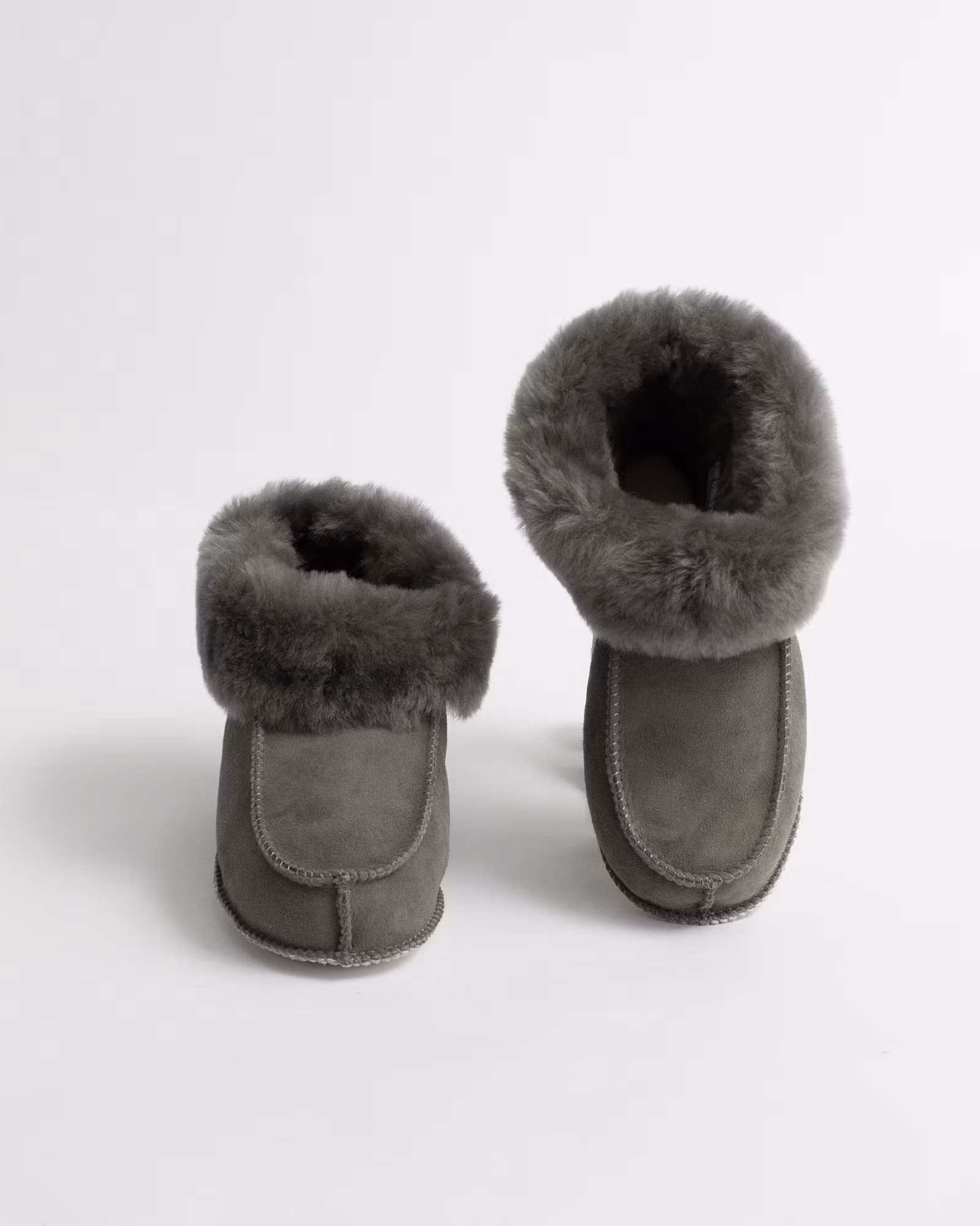 NARVIK Mjuka Ankelhöga Fårskinnstofflor, Grey
