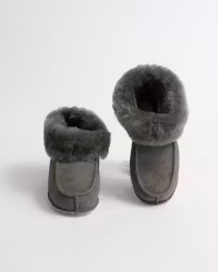 NARVIK Mjuka Ankelhöga Fårskinnstofflor, Grey