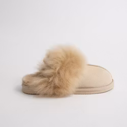 THURID Fårskinnstofflor, Beige