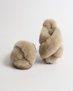 IDUN Sandaler/Tofflor med Päls, Beige