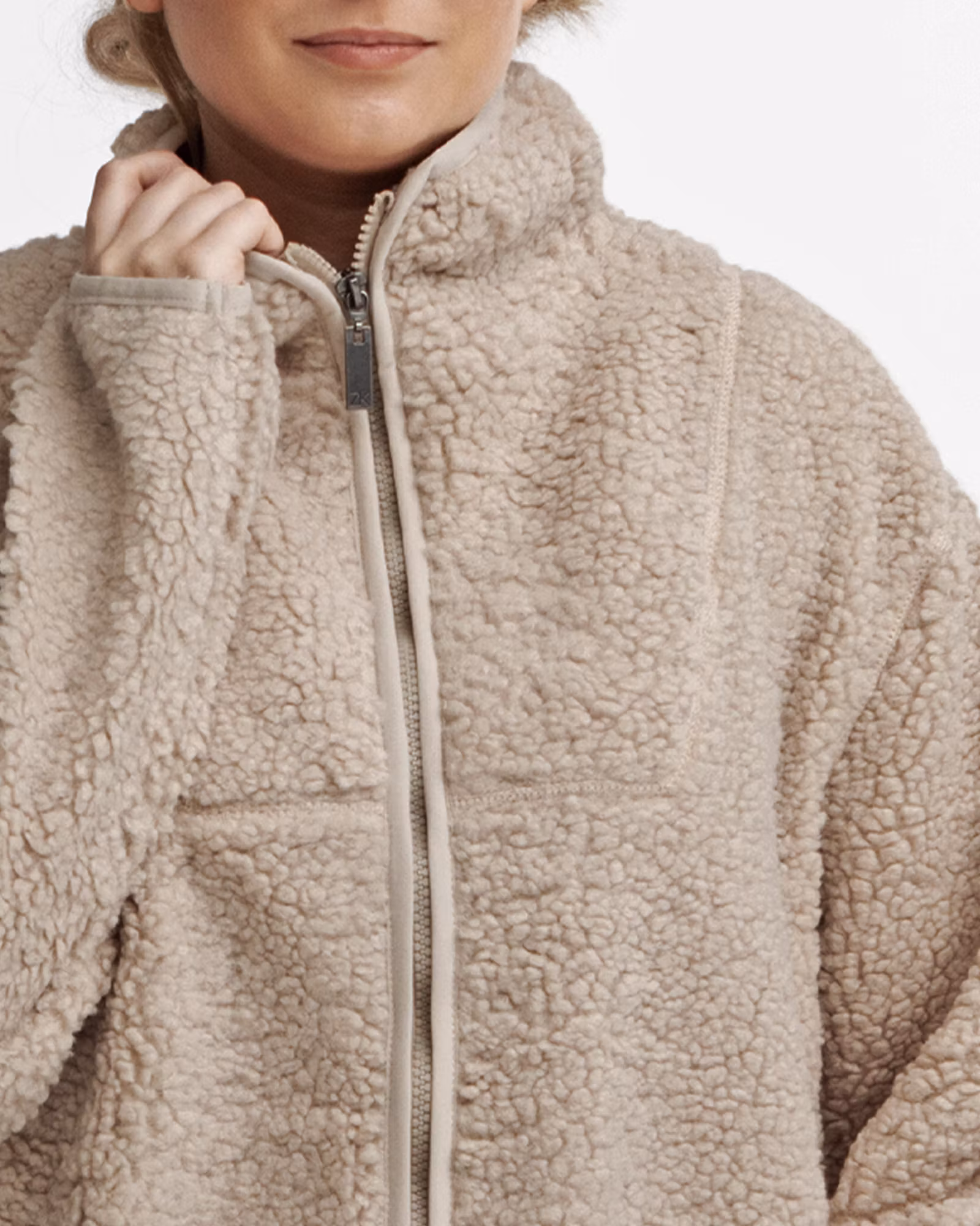 Long jacket Teddy Pile Dam, Sand