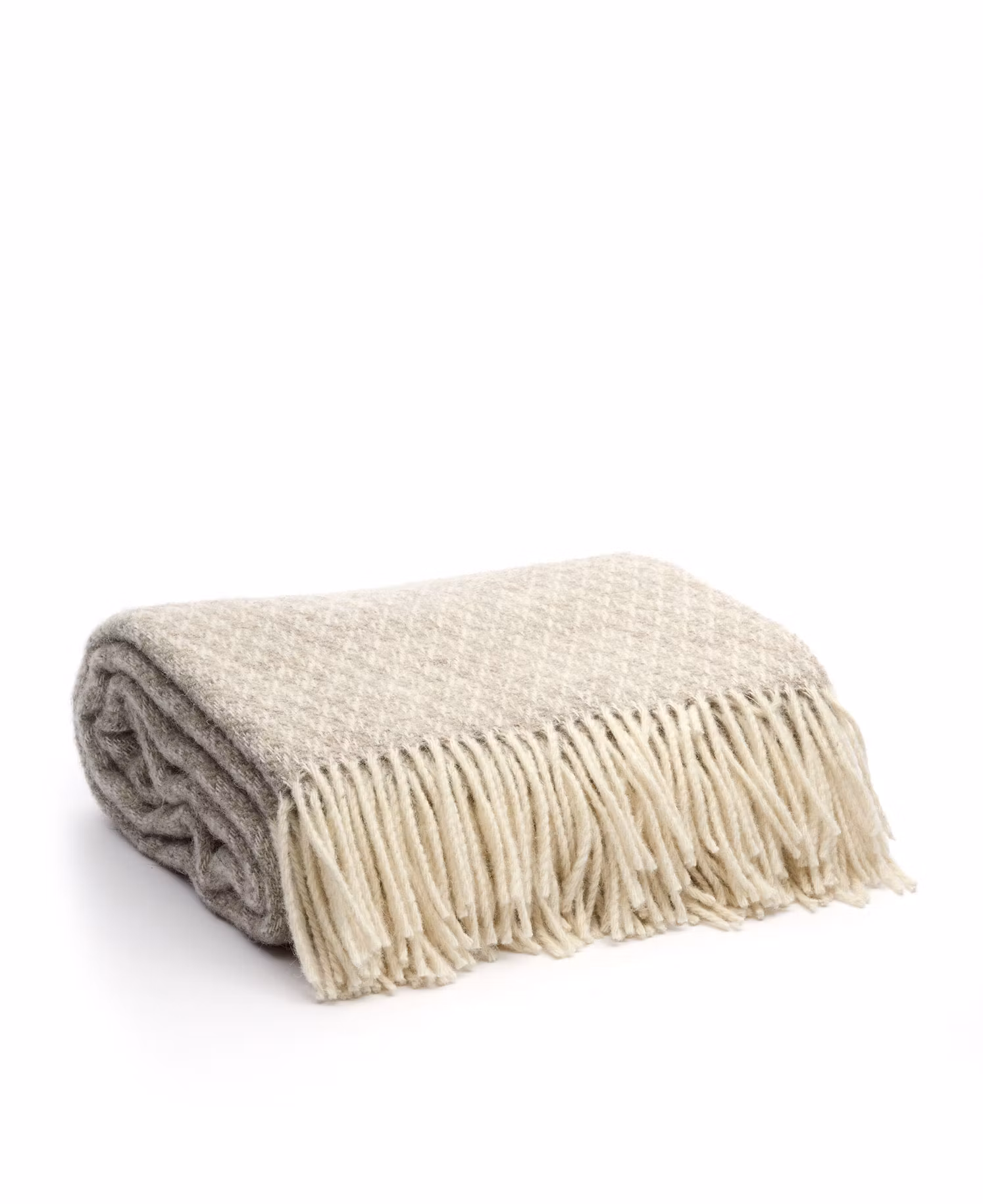 Mönstrad Ullpläd Taupe 170x130cm