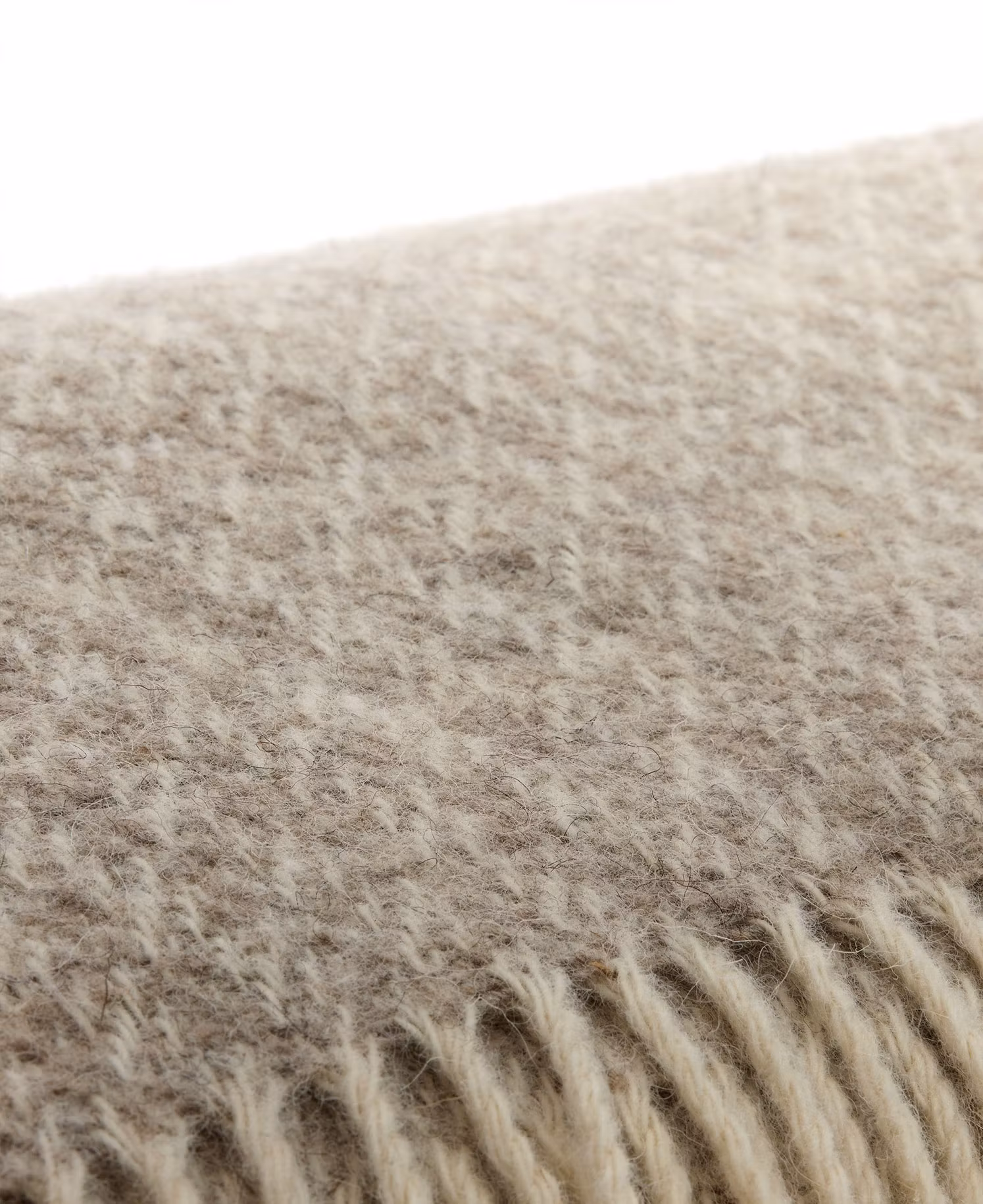 Mönstrad Ullpläd Taupe 170x130cm