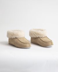 KID'Z NARVIK Mjuka Ankelhöga Fårskinnstofflor, Sand