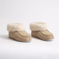 KID'Z NARVIK Fårskinnstofflor Ankelhög, Sand