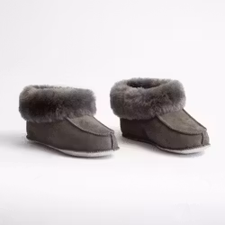 KID'Z NARVIK Fårskinnstofflor Ankelhög, Grey