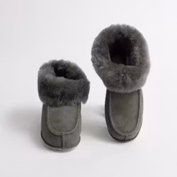 KID'Z NARVIK Fårskinnstofflor Ankelhög, Grey