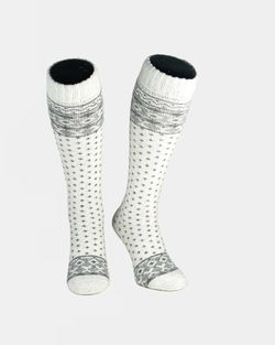 Alpine-Ski Ullsocka, Vit/Grå 1-par