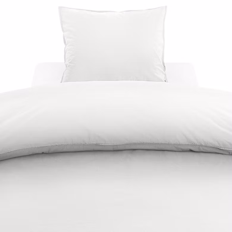 Påslakanset Washed Cotton - Snow (Enkel - Dubbel)
