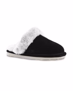 NANCY Fårskinn Slippers, Black/Grey